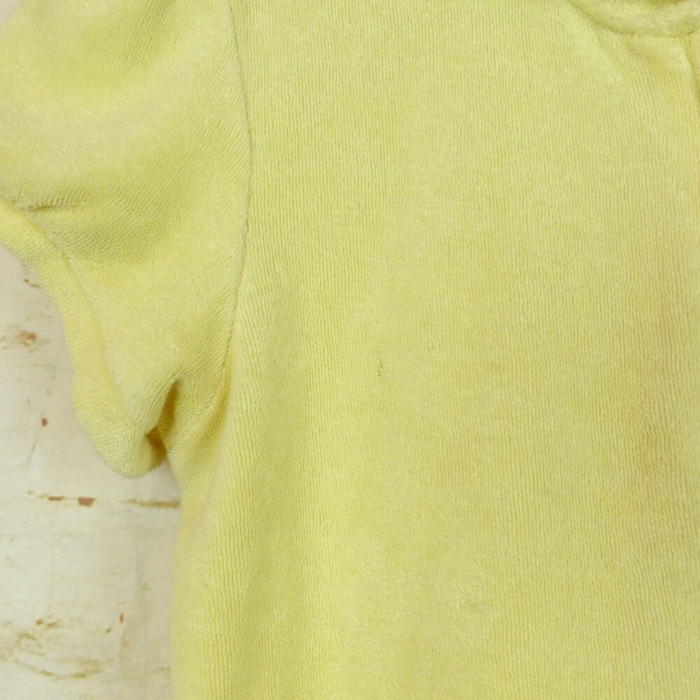 Juicy Couture Y2K Terrycloth Romper Womens S Yellow Hooded Lounge Made USA - Picture 6 of 13